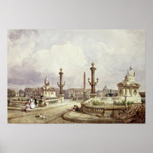 The Place de la Concorde, c.1837 Poster