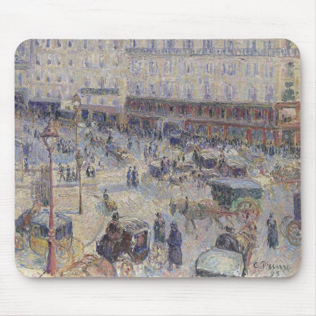 The Place du Havre, Paris by Pissarro Mouse Mat (Front)
