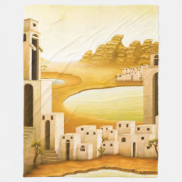 "The Place" - Middle East / Orient Desert Painting Fleece Blanket