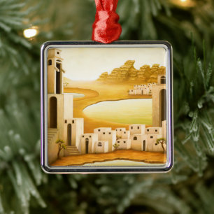 "The Place" - Middle East / Orient Desert Painting Metal Tree Decoration