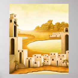 "The Place" - Middle East / Orient Desert Painting Poster