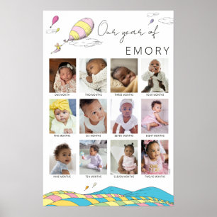 The Places You'll Go Baby's 1st Year Collage Poster