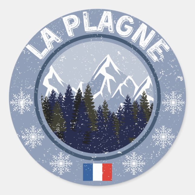 The Plagne Ski Resort Classic Round Sticker (Front)