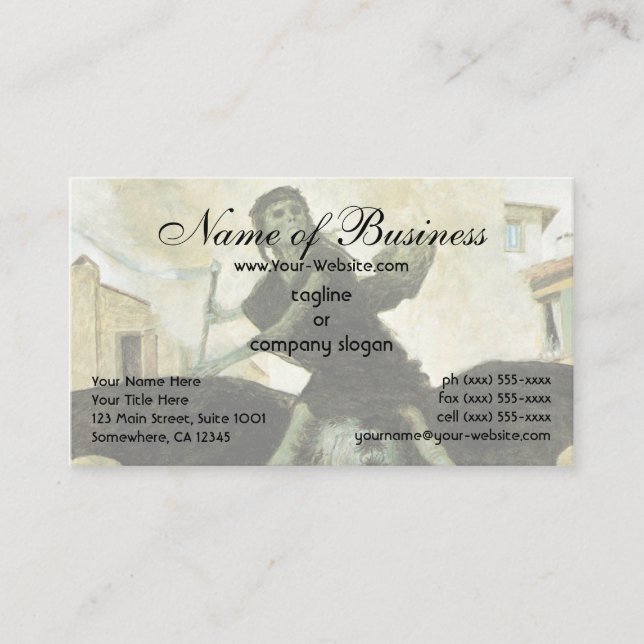 The Plague by Arnold Bocklin Business Card (Front)