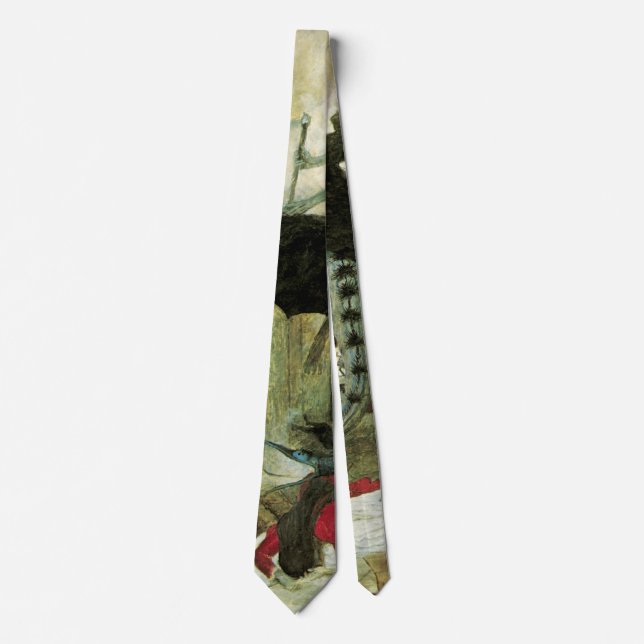 The Plague by Arnold Bocklin, Vintage Symbolism Tie (Front)