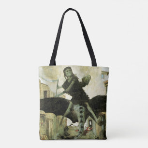 The Plague by Arnold Bocklin, Vintage Symbolism Tote Bag