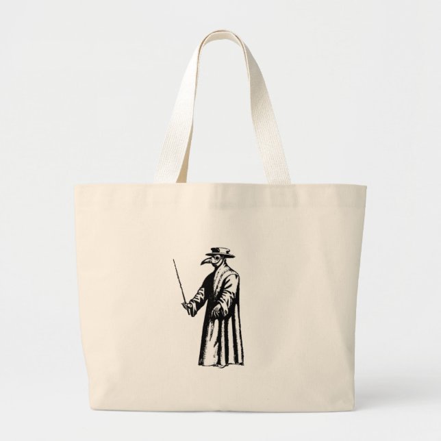 The Plague Doctor. Large Tote Bag (Front)