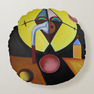 The Plague Doctor - Oil Painting Round Cushion