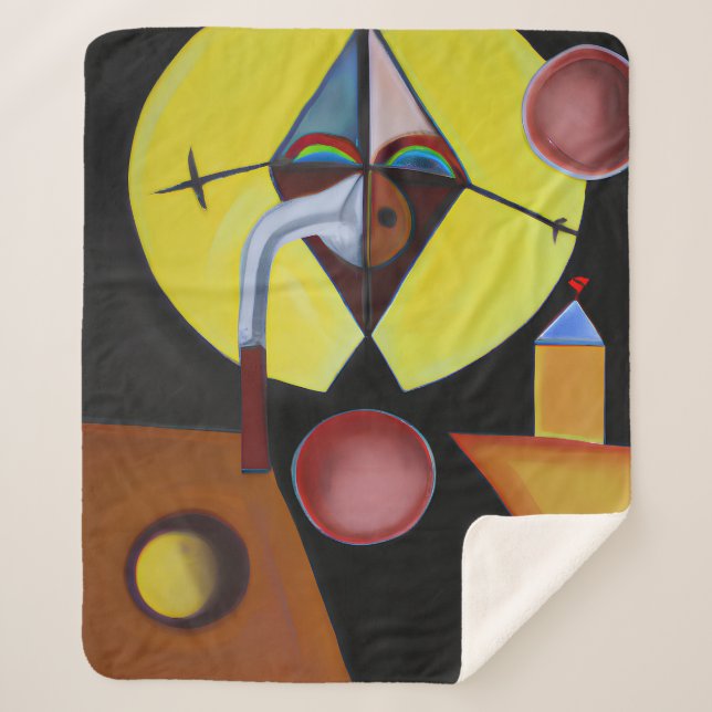 The Plague Doctor - Oil Painting Sherpa Blanket (Front)