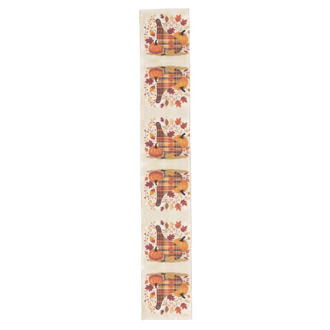 The Plaid Turkey Waltz Long Table Runner (Front)