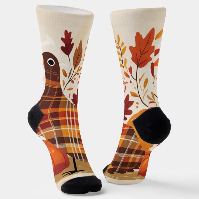 The Plaid Turkey Waltz Socks (Angled)
