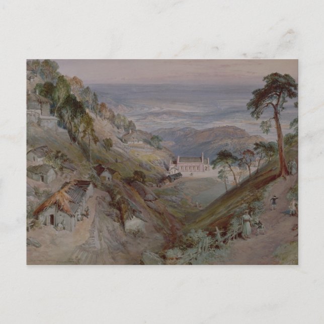 The Plains, Landour Church, Mussoorie, 1884 Postcard (Front)