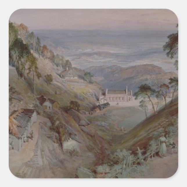 The Plains, Landour Church, Mussoorie, 1884 Square Sticker (Front)