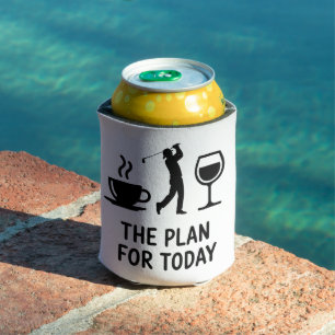 The Plane For Today Funny Golf Wine Coffee Golfer  Can Cooler
