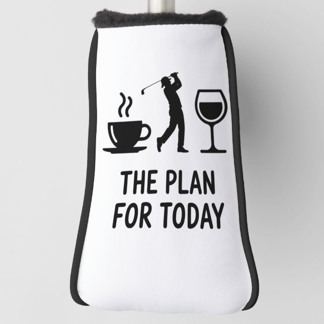 The Plane For Today Funny Golf Wine Coffee Golfer  Head Cover (Rotate 90)
