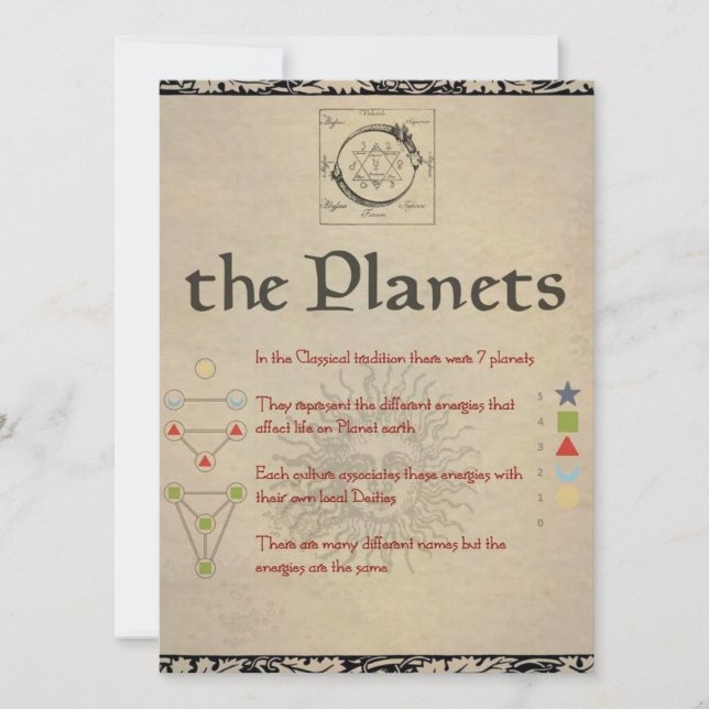 The Planets "SATURN" Book of Shadows Page (Front)
