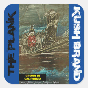 THE PLANK KUSH BRAND SQUARE STICKER