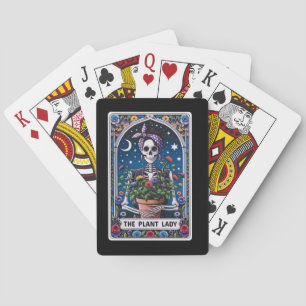 The Plant Lady Skeleton Tarot Poker Cards