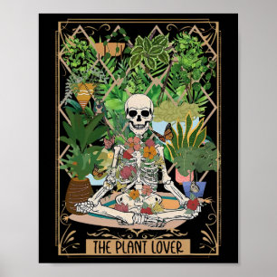 The Plant Lover Tarot Card Skeleton Spooky Season  Poster