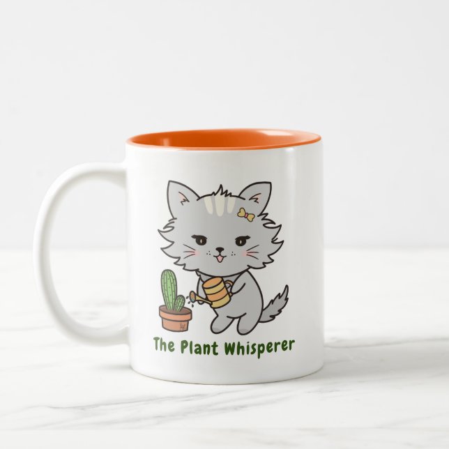 The Plant Whisperer Persian Cat Mugs and Cups (Left)