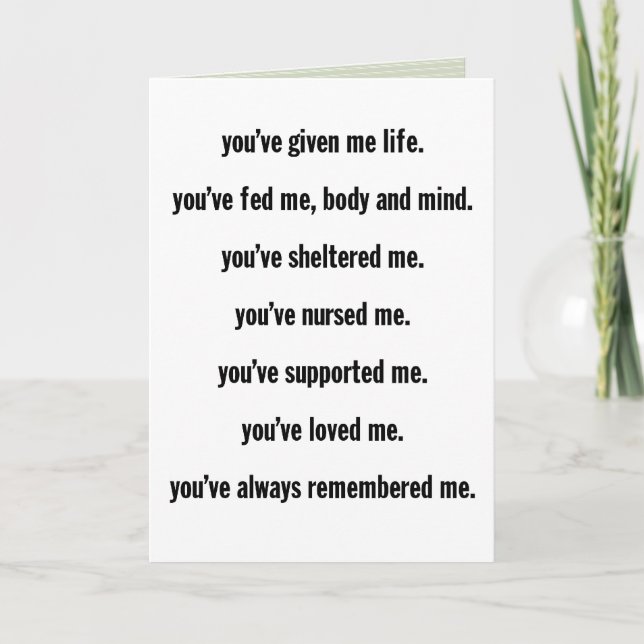 "the plants?" MOTHER'S DAY CARD (Front)