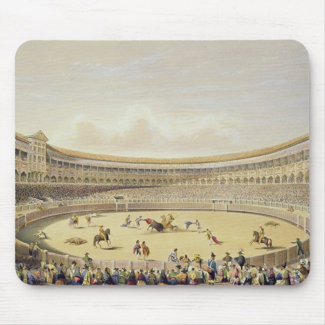 The Plaza de Toros of Madrid, 1865 (colour litho) Mouse Mat (Front)