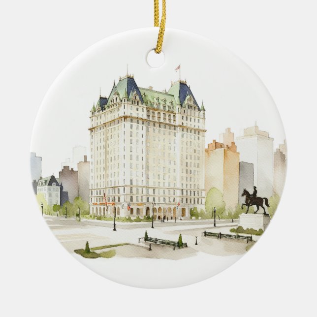 THE PLAZA New York Wedding Ceramic Tree Decoration (Front)