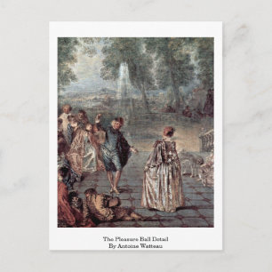 The Pleasure Ball Detail By Antoine Watteau Postcard