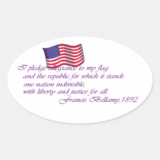The Pledge of Allegiance - 1892 Oval Sticker