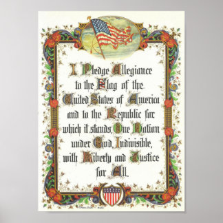 The Pledge of Allegiance of the United States Poster