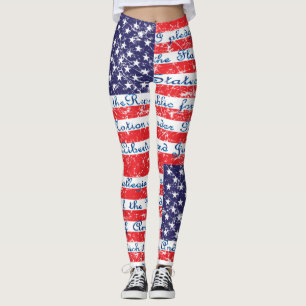 The Pledge of Allegiance USA Flag Leggings