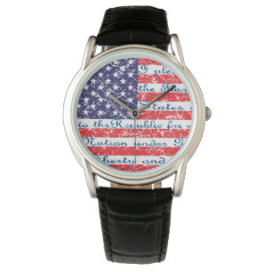 The Pledge of Allegience USA Flag Watch