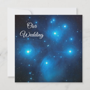 The Pleiades in Blue Cosmic Wedding Invitation