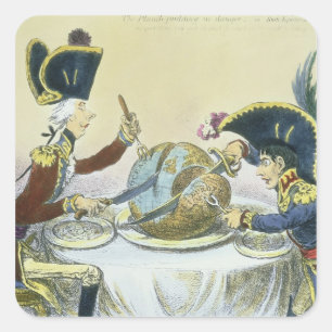 The Plum Pudding in Danger, 1805 Square Sticker