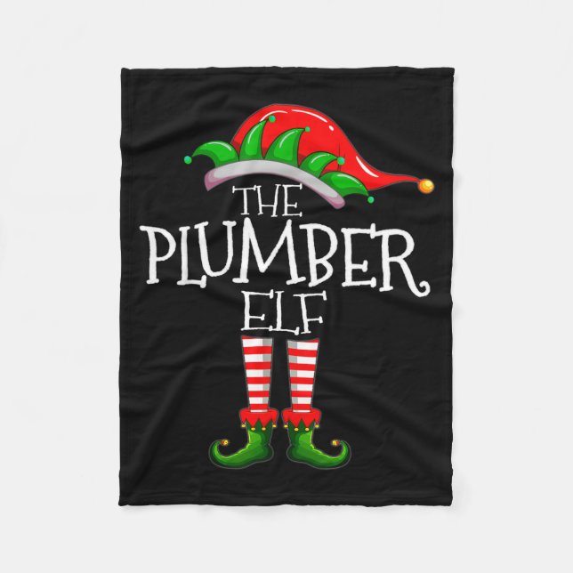 The Plumber Elf Christmas Gift, Plumbing Xmas Paja Fleece Blanket (Front)