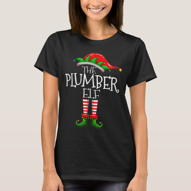 The Plumber Elf Christmas Gift, Plumbing Xmas Paja T-Shirt (Front)