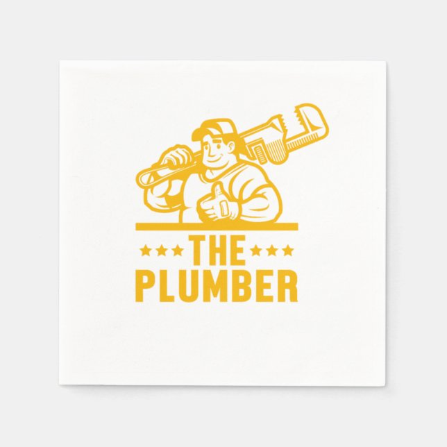 The Plumber Plumbing Tool Tools Profession Gift Napkin (Front)