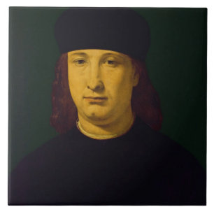 The Poet Casio, c.1495-1500 (oil on panel) Tile