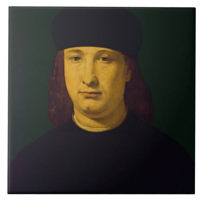 The Poet Casio, c.1495-1500 (oil on panel) Tile (Front)
