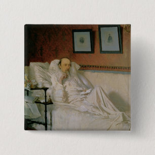 The Poet Nikolay Alekseyevich Nekrasov 15 Cm Square Badge
