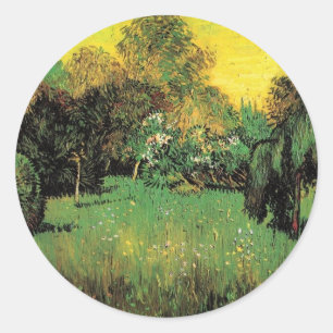 The Poet's Garden by Vincent van Gogh. Classic Round Sticker