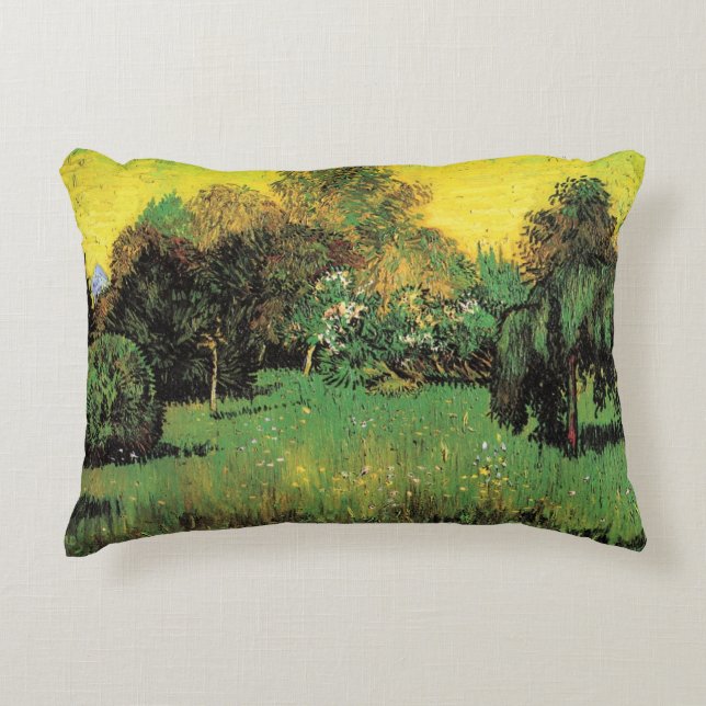 The Poet's Garden by Vincent van Gogh Decorative Cushion (Front)