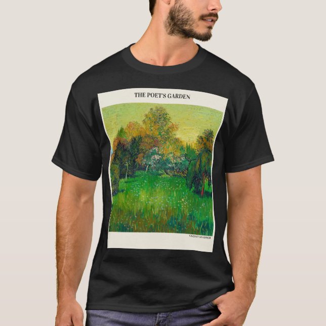 The Poets Garden By Vincent Van Gogh, Green Trees  T-Shirt (Front)