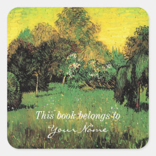 The Poet's Garden by Vincent van Gogh. Square Sticker