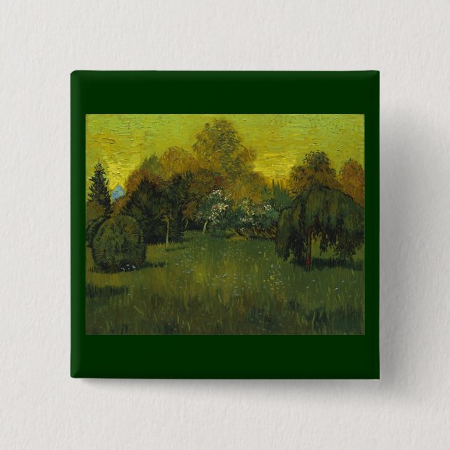 The Poet's Garden Van Gogh Fine Art 15 Cm Square Badge (Front)