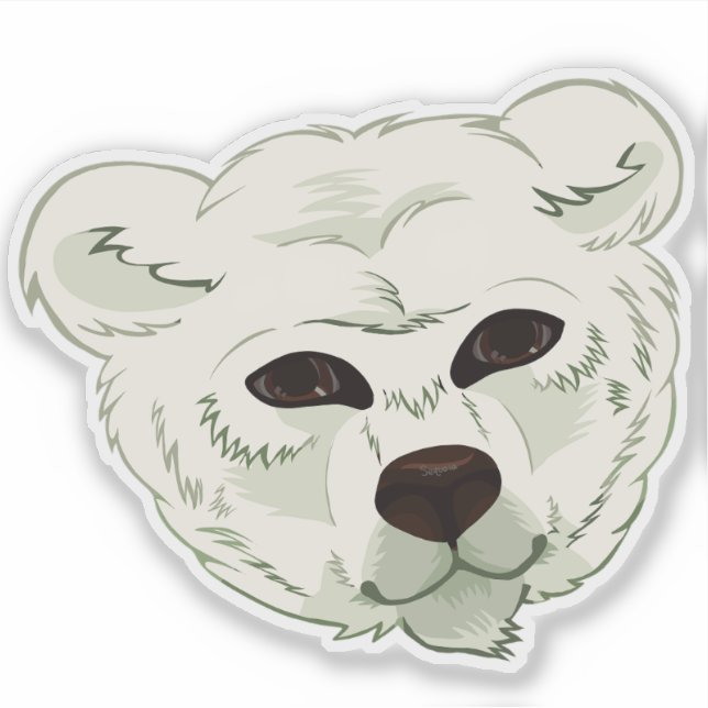 The Polar Bear // Custom-Cut Vinyl Sticker (Front)