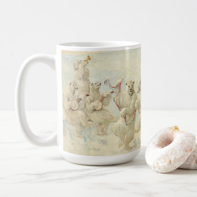 The Polar Bear Dance | Frederick Stuart Church Coffee Mug (With Donut)