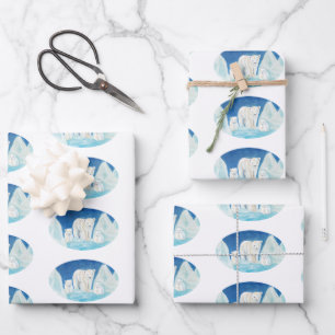 The Polar Bear Family Wrapping Paper Sheet
