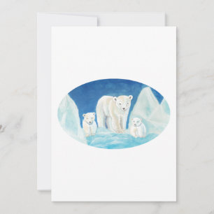 The Polar Bear Mum & Two Cubs Invitation