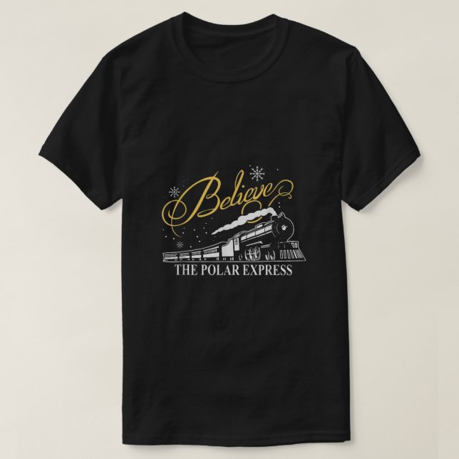 The Polar Express Believe  Christmas Family Pajama T-Shirt (Design Front)